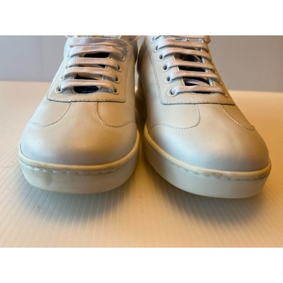 Giorgio Armani White Leather Sneakers Blue Signature, Size 7 (US) 37 (EU), NWOB! - Picture 5 of 10